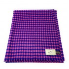 Pure Wool Tweed Blanket/Bedspread/Throw Purple & Pink Small Check 1872/13